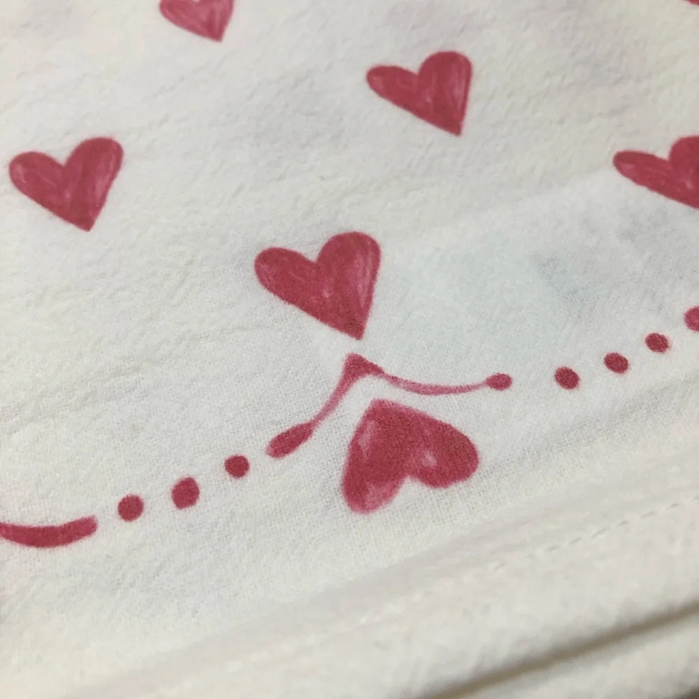 Pottery Barn Painted Hearts Tea Towels - Set of 2